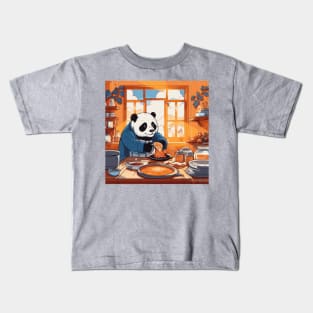 Panda Food Passion: Cuddly Charm Ramen Panda Feast Mode: Culinary Cuteness Kids T-Shirt